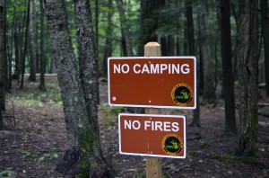 Hikers will find signs such as those above at many of the popular recreational areas along Lake Superior. (Photo: Kristen Koehler)