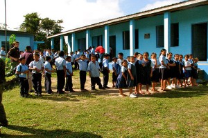 In 2011, students traveled to Belize to repaint El Progresso, a local school. (Photo courtesy of Jenna Talcott) 