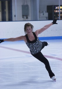 Junior Mikenzie Frost leads the women’s figure skating club team as coach and president, which competes for the first time this season in Kalamazoo. (Anthony Viola NW)