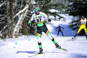 (NW file photo) At the CCSA Championship last season, senior Ben Hugus (67) of Wausau, Wis. finished fourth in the first round of freestyle sprints. The Wildcats host the 2014 CCSA Championship, which open at 10 a.m. Saturday, Feb. 8 at the Al Quaal ski facility in Ishpeming. Competition opens at 10 a.m. Sunday.