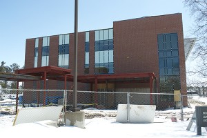 The connecting pathway between the New Jamrich building and the LRC will help students move between the structures during inclement weather. (Katie Stumman/NW)